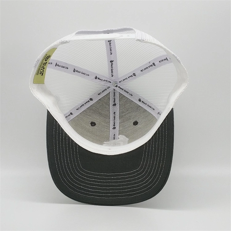 Custom 3D embroidered BLACK GOLD trucker cap,six panel low profile mesh plastic snapback ,black men sports trucker hats