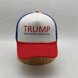 Custom Meidiney 5 Panels Donald Trump Rope White Foam Mesh Trucker Caps