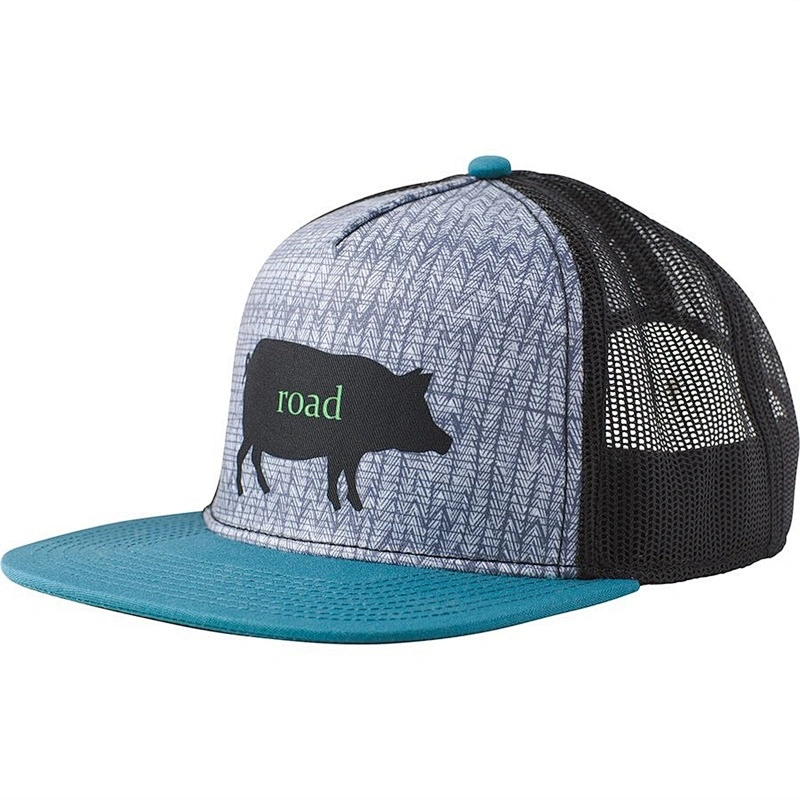 Well Designed Cheap Wholesale 5 Panel Multi Color Printed Flat Brim Printing  Snapback Truck Hat Cap