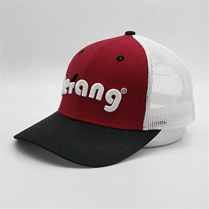 Newest Men Women Truck Hats,Plastic Snap Back White Mesh Hats,OEM 3D Raised Stitching Black Trucker Caps