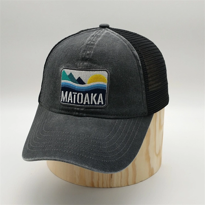 6 Panel Embroidery Patch Trucker Cap,High Quality Trucker Hats Custom,Design Your Own Mesh Trucker Cap