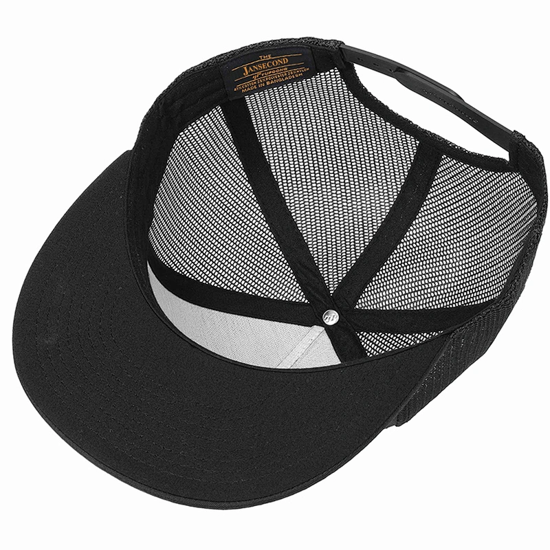 Guangzhou Factory Custom Meidiney Flat Billed Plain Blank Mesh Trucker Snapback Cap