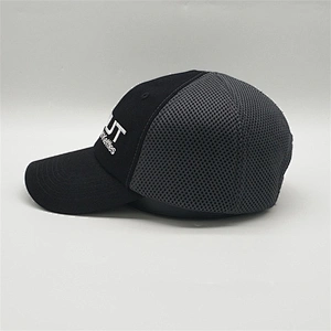 Custom Logo Mesh Trucker Hat,Adjustable Mesh Black Trucker Cap,Grey Embroidery Logo Tactical Cap