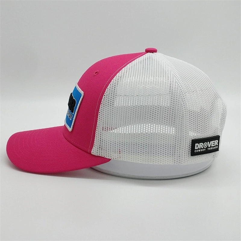 Factory Price Wholesale Mesh Sport Caps,Design Rubber Branded Trucker Caps,3D Embroidery Patch Pink Trucker Caps