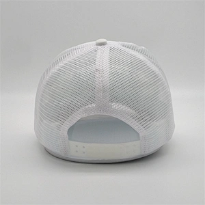 Custom High Quality 5 Panel White Foam Mesh Hats Double Snap Plastic Buckled Closure Screen Printed Trucker Cap