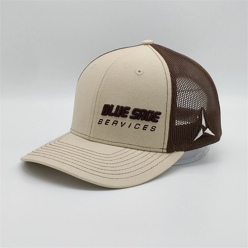 Customized High Quality Mens Basic 3D Embroidery Heather Gray Mesh Truckers Hats Caps
