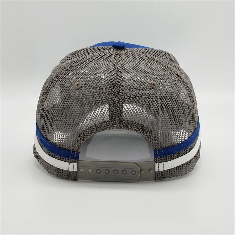 Oem Custom Man 5 Panel Embroidered Trucker Snapback Cap Hat With Stripe