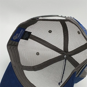 Newest 5 Panel Customised 80% Acrylic 20% Wool Blue Snapback Trucker Hats Caps With Embroidery