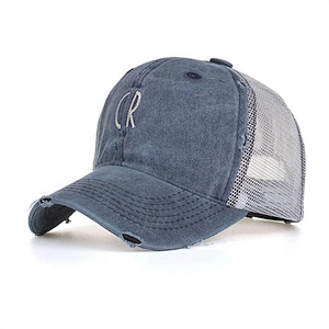 Cheap Price Curved Bill Jeans Trucker Hat,Vintage Distressed Denim Base ball Cap,Washed Embroidery Worn Out Baseball Hat