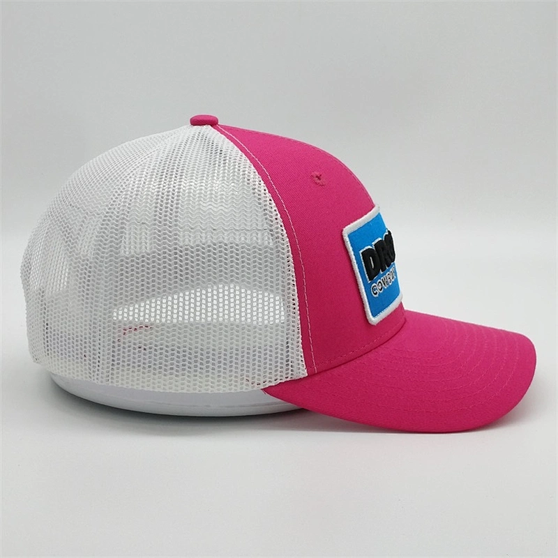 Factory Price Wholesale Mesh Sport Caps,Design Rubber Branded Trucker Caps,3D Embroidery Patch Pink Trucker Caps