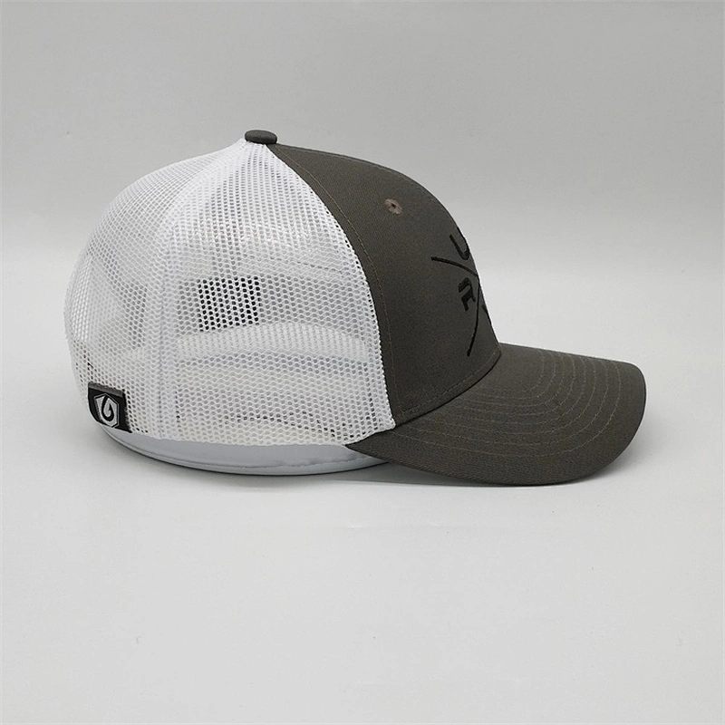 Panel Blank Structured Adult Sports Caps Hats White Mesh Back Trucker Cap With Custom Logo