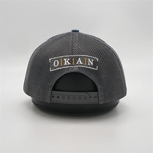 Custom Glod Embroidery Patches Caps,Unisex Adults Truck Caps,Heather Blue Gray Trucker Hats