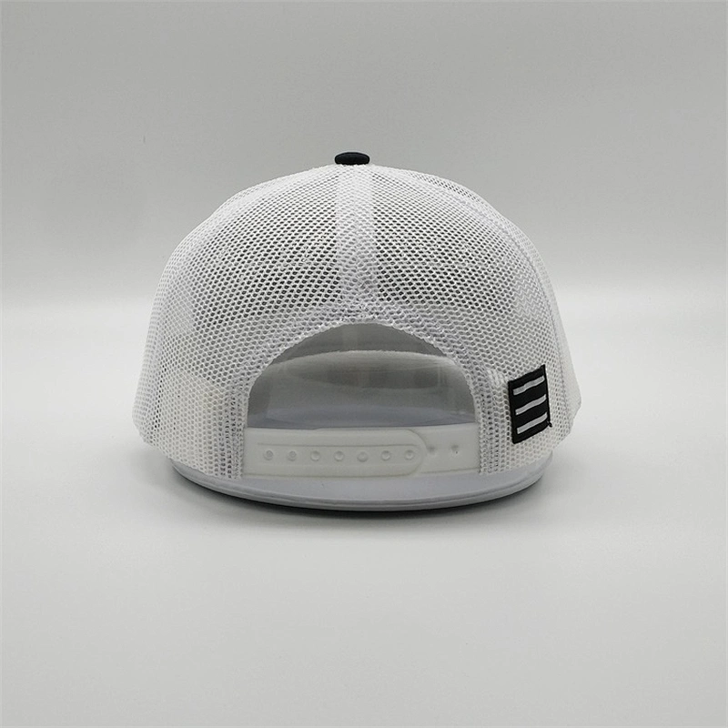 Factory Price Plain Woven Label Usa Flag Patch Snapback Caps PVC Logo Black Trucker Hat With Pvc Patch