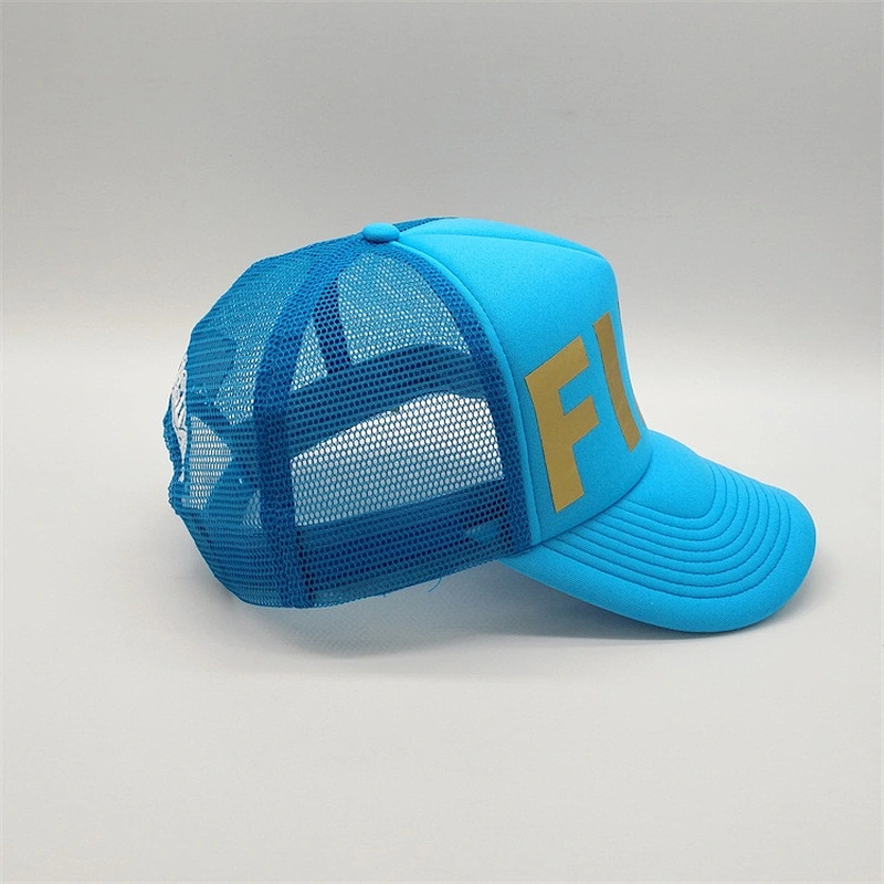 Custom 5-Panel 100 Polyester Cheap Simple Printed Trucker Caps With Custom Printing