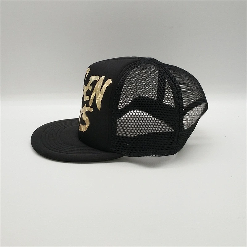 Custom Printed 6 Panel Mesh Snap Back Flat Brim Trucker Hats