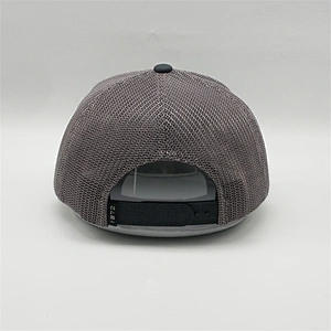 Outdoor Unisex 5 Panel Dark Gray Snap Back Hat,Custom Embroidery Flat Brim Visor Trucker Cap,Newest Fitted Mesh Snapback Hat Cap