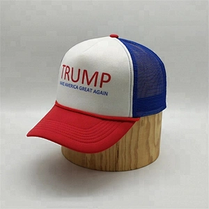 Custom Meidiney 5 Panels Donald Trump Rope White Foam Mesh Trucker Caps