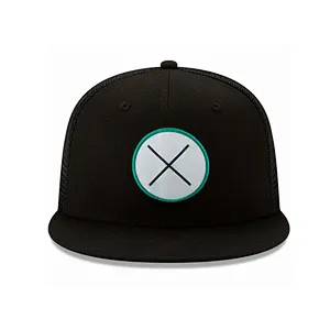 Custom Adult 6 Panel Trucker Cap Hat Black Trucker Cap, PVC Patch Adjustable Snapback Trucker Hat, High Quality Mesh Cap