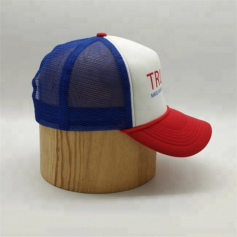 Custom Meidiney 5 Panels Donald Trump Rope White Foam Mesh Trucker Caps
