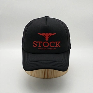 Custom 5 Panel Black Short Bill Sublimation Printing Foam Trucker Hat