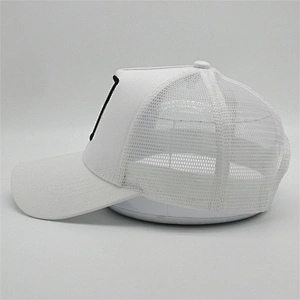 White Mesh Trucker Hat,Custom Cock  Embroidery Patch Logo Animal Trucker Hat,New 5panel Plastic Buckle Sports Trucker Caps