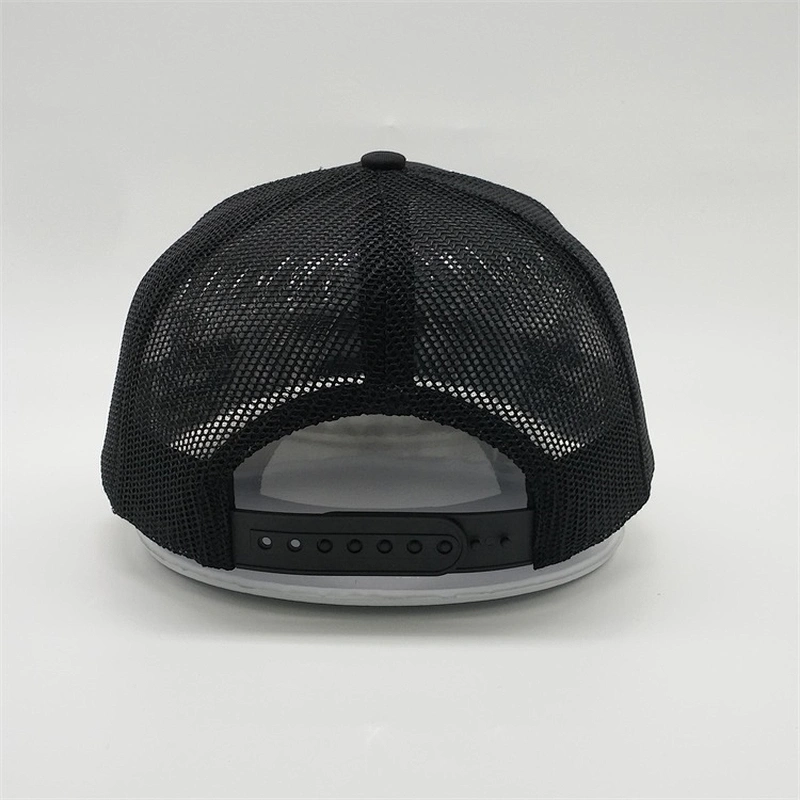 Cheap Customised Embroidered Logo Black Trucker Caps,6 Panel Flat Bill Running Trucker Hats,Ladies Men'S Sun Summer Trucker Hats