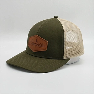 Hats Wholesale Designer Trucker Hats,Slight Gray White Embroidered Truck Hats, Customized Real Leather Trucker Caps