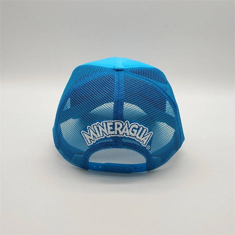 Wholesale Custom Made Types Snap Back Flat Brim Printing Half Mesh Trucker Hats Cap For Man