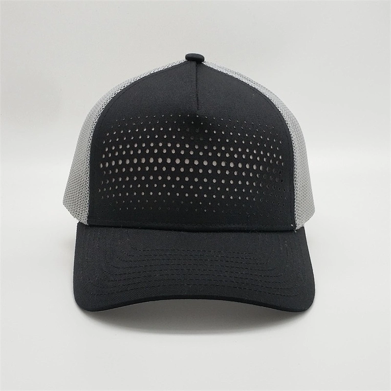 High Quality Blank Trucker Hats,Laser Drilling Hole Trucker Hats,Customized Gray Black Trucker Caps