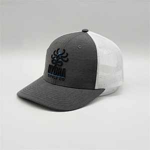 Wholesale Cheap Dry Fit Running Sport Trucker Hats,Plastic Snap Back Trucker Caps ,Gray Embroidery Custom Curve Bill Mesh Hats
