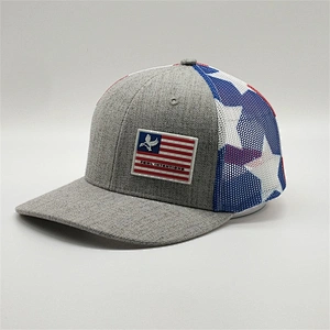 Design PVC Patch Truck Hat Green,Unisex Polyester Cowboy Trucker Cock Hat Cap,Men 6 Panel Ball Caps Sport