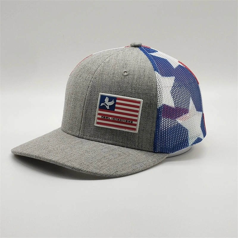 Design PVC Patch Truck Hat Green,Unisex Polyester Cowboy Trucker Cock Hat Cap,Men 6 Panel Ball Caps Sport