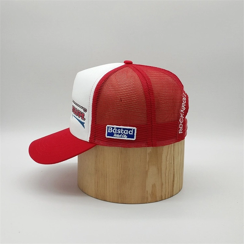 Custom Made Mens 5 Panel Promotional Strapback Trucker Hats Cap With Cotton Foam Front