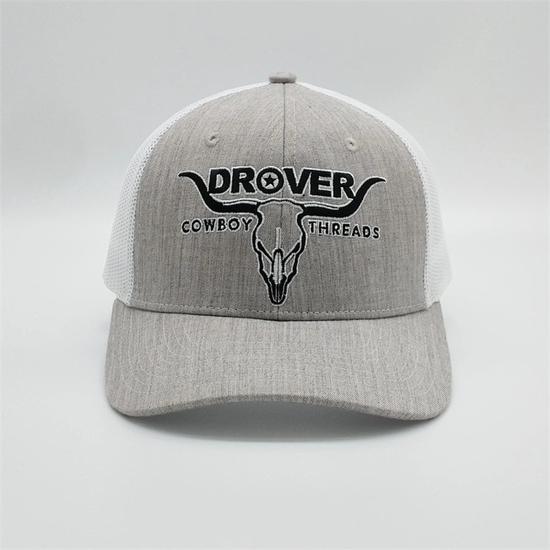 Top Quality Low Price Trucker Caps,Customized Your Own PVC White Mesh Caps,Heather Gray Embroidery Trucker Hats