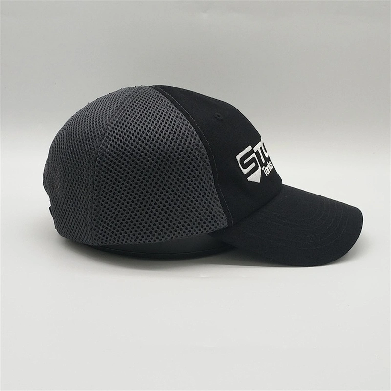 Custom Logo Mesh Trucker Hat,Adjustable Mesh Black Trucker Cap,Grey Embroidery Logo Tactical Cap
