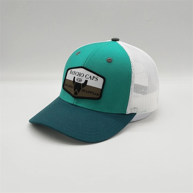 Premium 6 Panel Red Brim Trucker Hats With Custom Logo Mesh Cap
