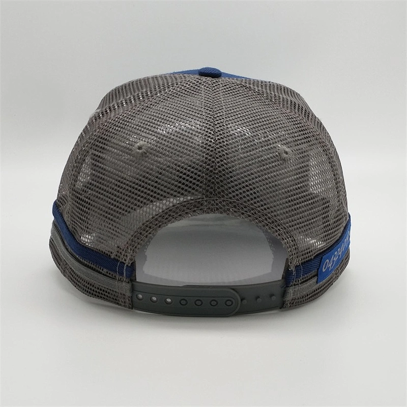 Newest 5 Panel Customised 80% Acrylic 20% Wool Blue Snapback Trucker Hats Caps With Embroidery