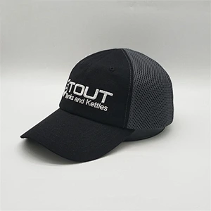 Custom Logo Mesh Trucker Hat,Adjustable Mesh Black Trucker Cap,Grey Embroidery Logo Tactical Cap