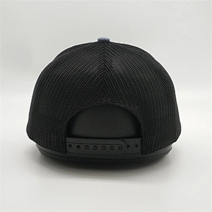 2019 High Quality Custom 6 Panel Black Sports Mesh Heather Grey Baseball Cap Trucker Hats With Woven Patch