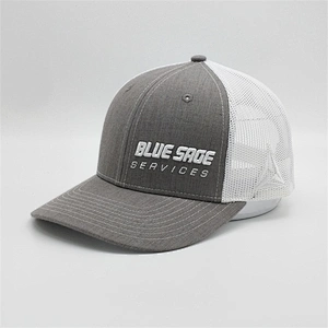 Customized High Quality Mens Basic 3D Embroidery Heather Gray Mesh Truckers Hats Caps