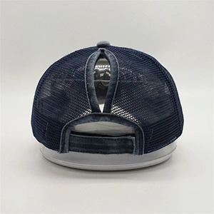 2019 New Custom High Ponytail Distressed Washed Vintage Hat Black Mesh Fabric Breathable Trucker Cap