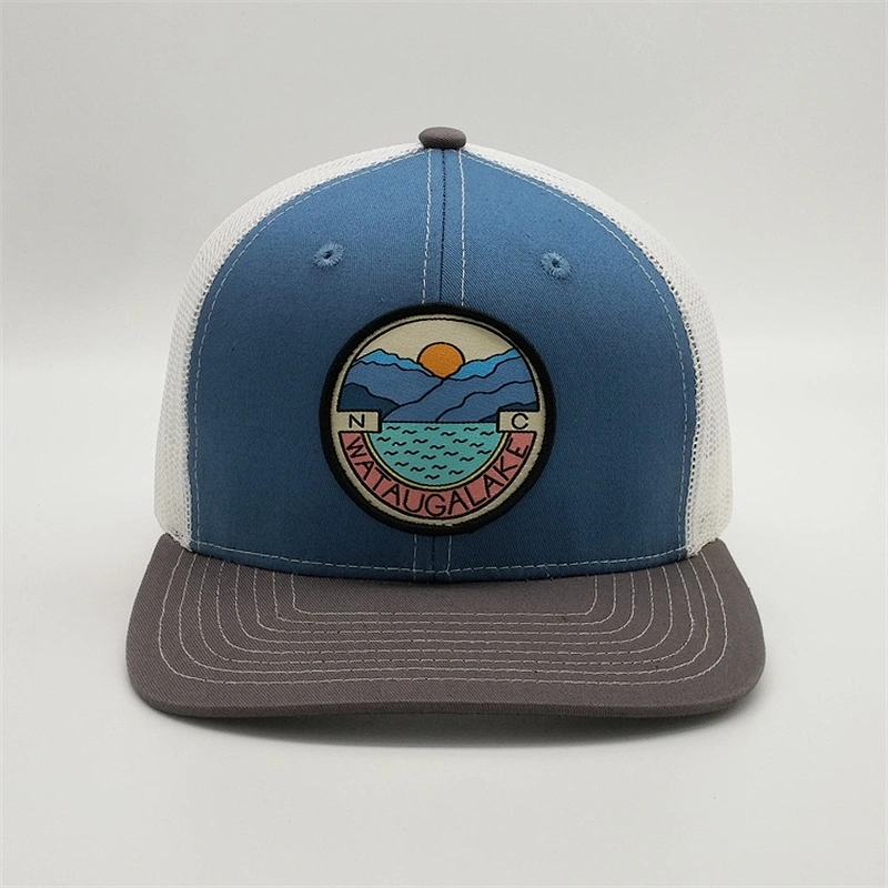 Street Fashion Customised 6 Panel Baseball Caps Woven Patch 112 Raised Embroidery Trucker Hat With Logo