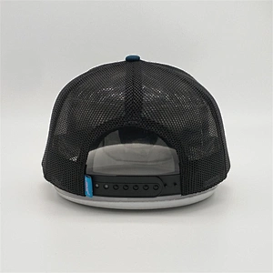 Wholesale Custom Black Mesh Trucker Hat,6 Panel Blue Cheap Baseball Hats,3D Animal Embroidery Patch Caps