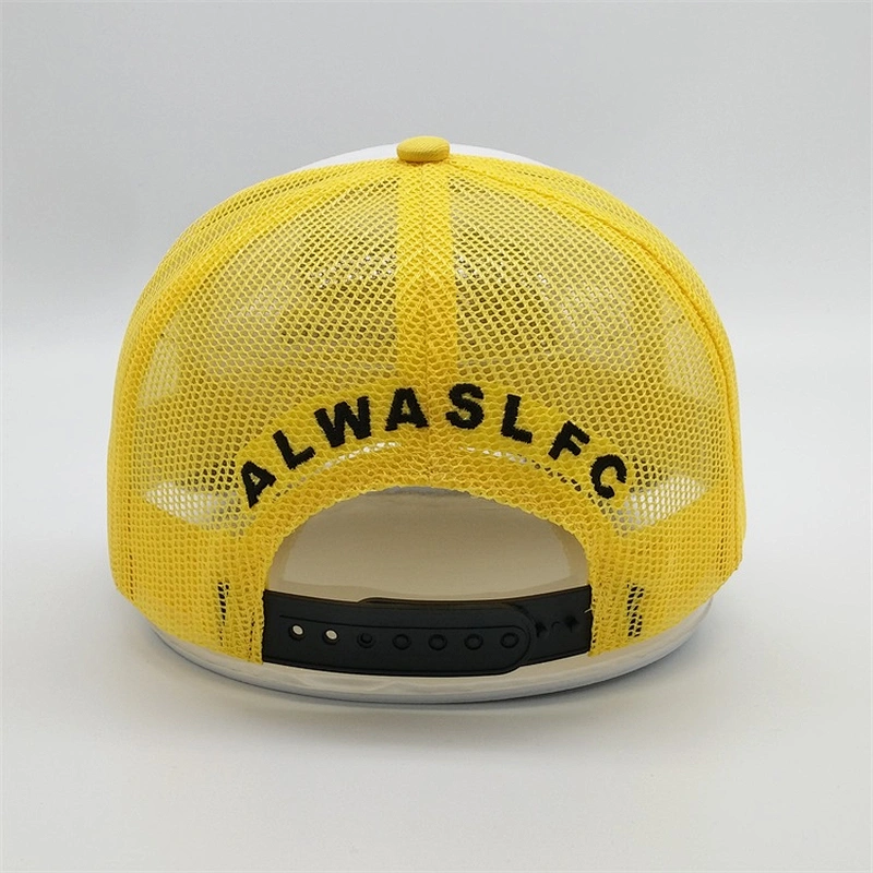 High Quality Custom Foam Trucker Hats,5 Panel Foam Yellow Plain Snapback Caps,Worn-out 3d Embroidery Distressed Trucker Hats