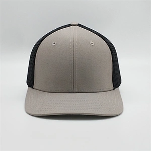 China Custom Structure 6 Panel Blank Baseball Cap,Blank High Quality Black Mesh Grey Trucker Hat,Low Crown Flex Fit Trucker Cap