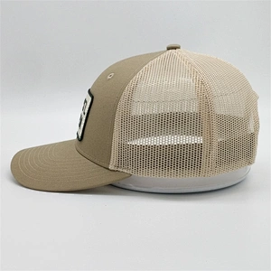 Factory Price Beige Trucker Hats,Custom Your Own Brands Truck Caps, Cotton Fabric Patch Embroidery Trucker Caps