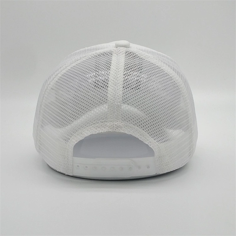 White Mesh Trucker Hat,Custom Cock  Embroidery Patch Logo Animal Trucker Hat,New 5panel Plastic Buckle Sports Trucker Caps