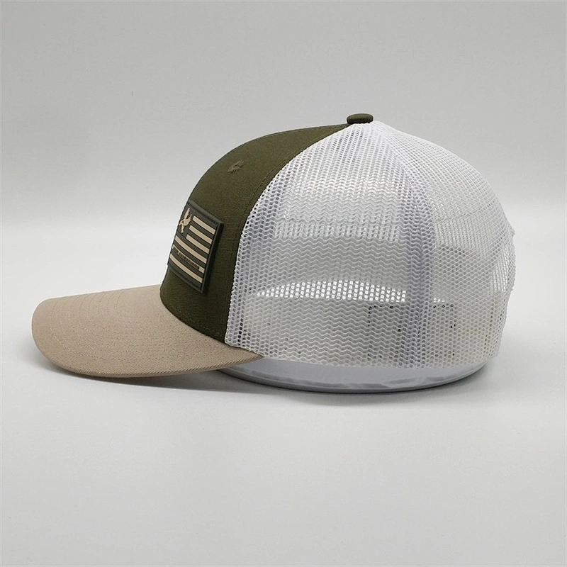 Design PVC Patch Truck Hat Green,Unisex Polyester Cowboy Trucker Cock Hat Cap,Men 6 Panel Ball Caps Sport