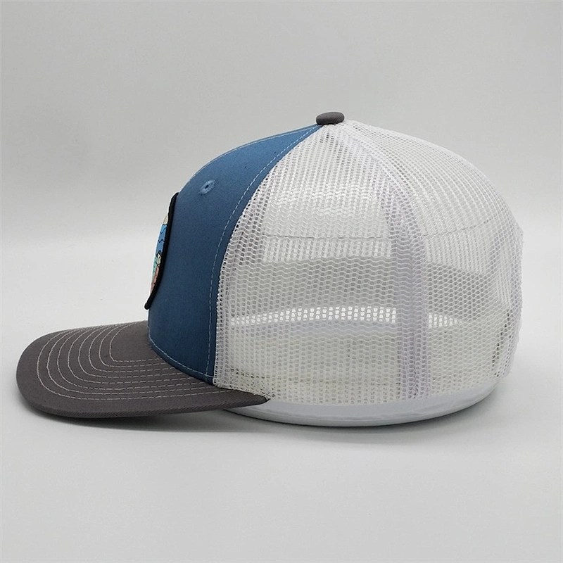 Street Fashion Customised 6 Panel Baseball Caps Woven Patch 112 Raised Embroidery Trucker Hat With Logo