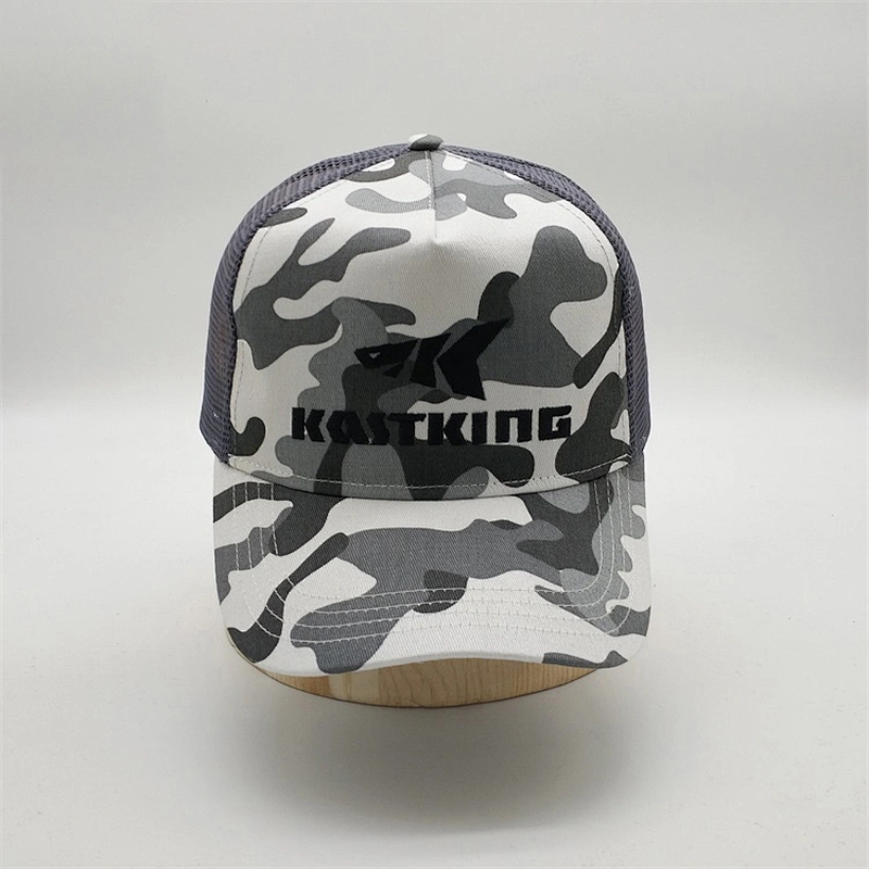 Fashion Style Custom Embroidery Logo High Profile Camo Trucker Mesh Caps